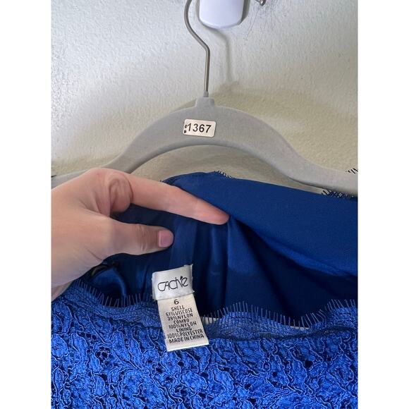 Cache Blue Long Sleeve Mini Sheath Dress Size 6 - Picture 3 of 3